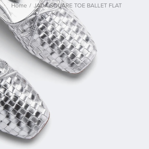 Freda Salvador Jada Square Toe Woven Lather Ballet Flat Size 7 - Picture 4 of 5